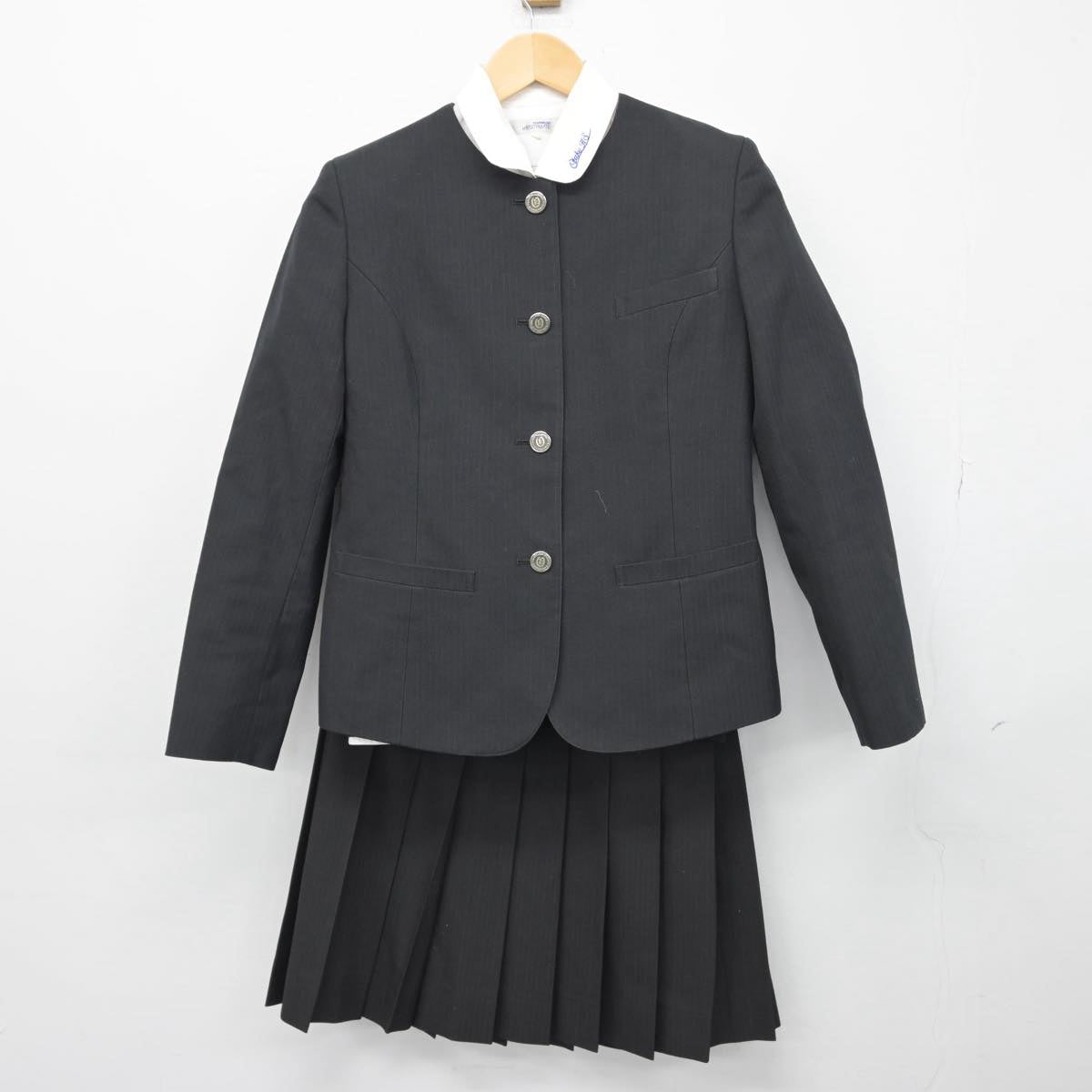 【中古】広島県 大竹高等学校 女子制服 4点（ブレザー・ニット・シャツ・スカート）sf030232