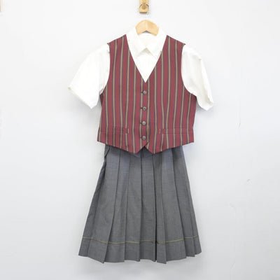 【中古】東京都 桜美林中学校/旧モデル 女子制服 3点（シャツ・ベスト・スカート）sf030259