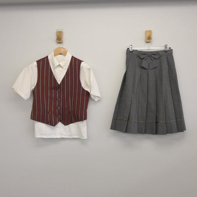 【中古】東京都 桜美林中学校/旧モデル 女子制服 3点（シャツ・ベスト・スカート）sf030259