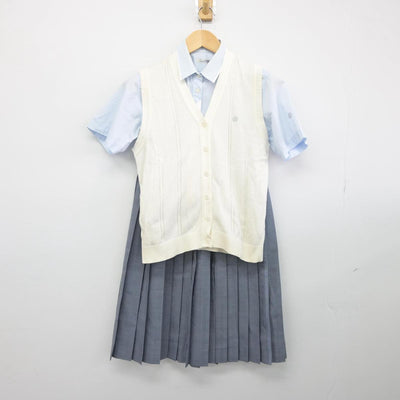 【中古】千葉県 八千代松陰高等学校 女子制服 3点（ニットベスト・シャツ・スカート）sf030282