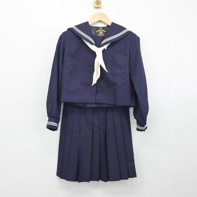 【中古】福井県 福井大学教育学部附属義務教育学校 女子制服 3点（セーラー服・スカート）sf030330