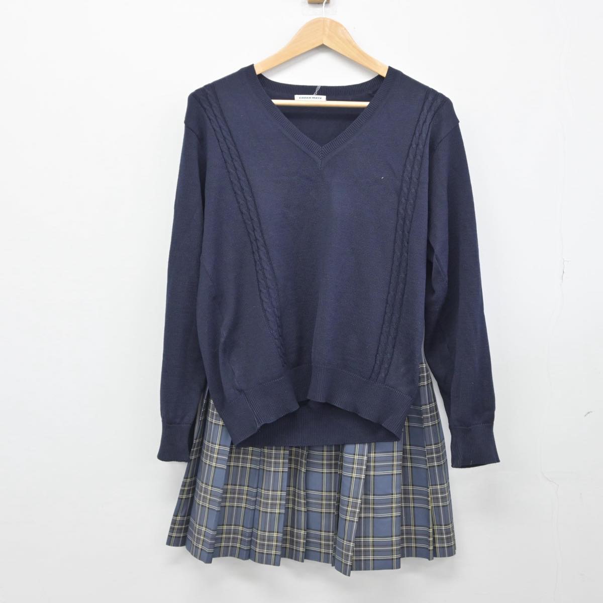 【中古】東京都 東京女子学園中学校高等学校 女子制服 2点（ニット・スカート）sf030341