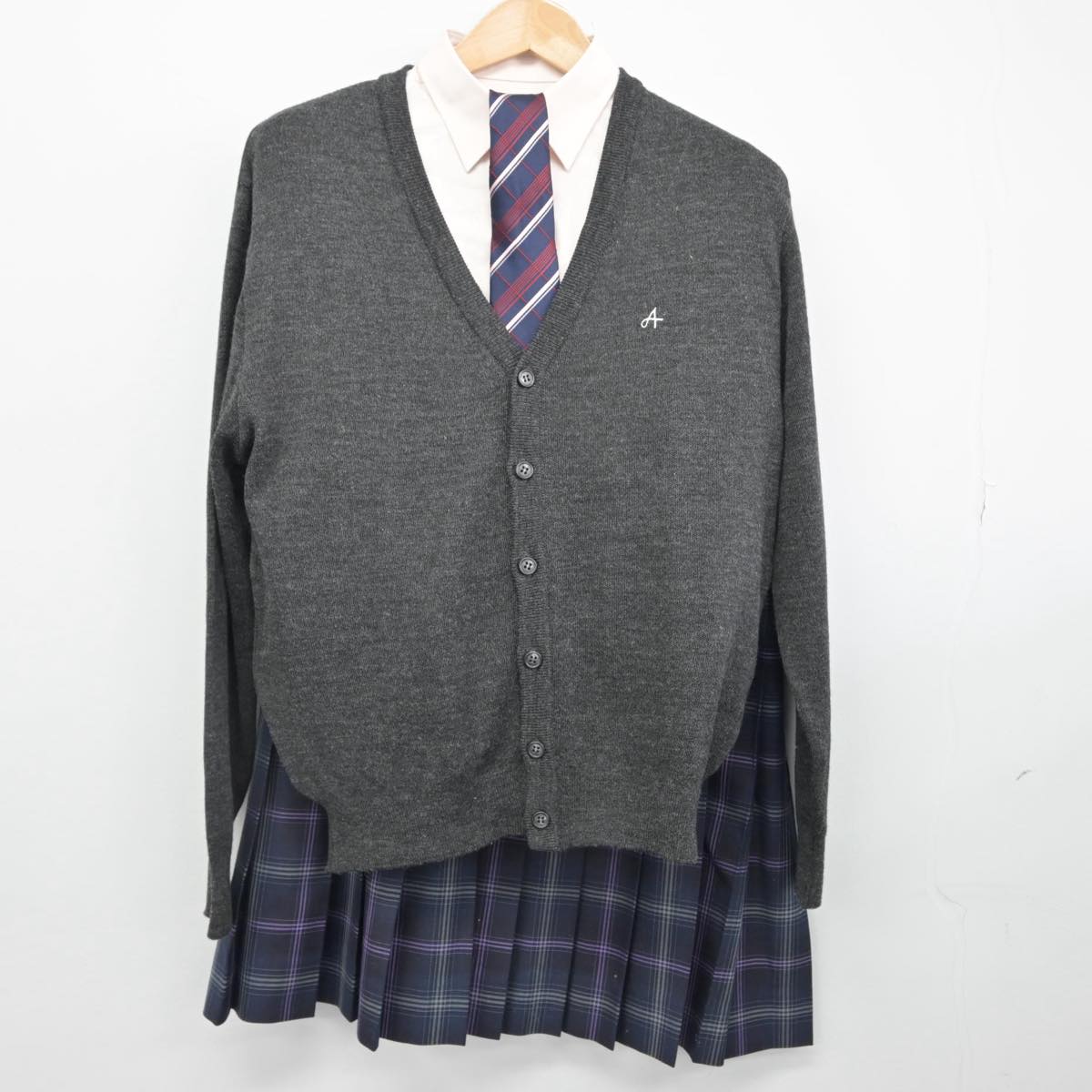 【中古】奈良県 飛鳥未来高等学校 女子制服 5点（ブレザー・シャツ・ニット・スカート）sf030351