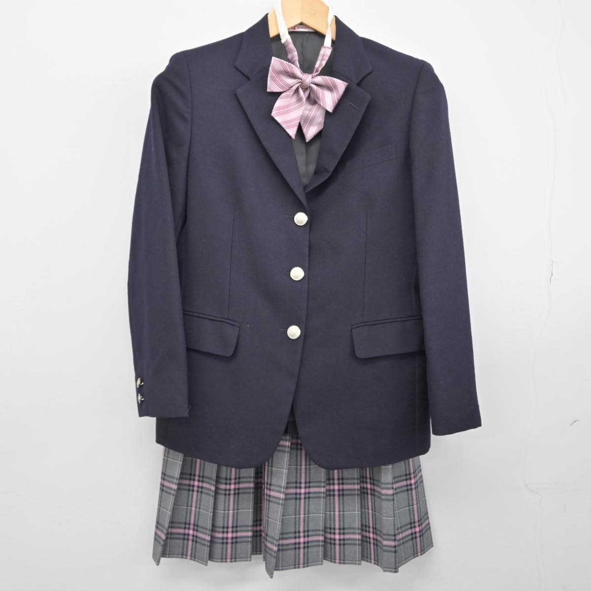 【中古】愛知県 クラーク記念国際高等学校 女子制服 4点（ブレザー・ニット・スカート）sf030356