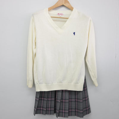 【中古】愛知県 クラーク記念国際高等学校 女子制服 4点（ブレザー・ニット・スカート）sf030356