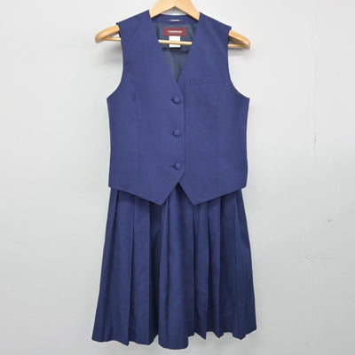 【中古】千葉県 千葉女子高等学校 女子制服 2点（ベスト・スカート）sf030361