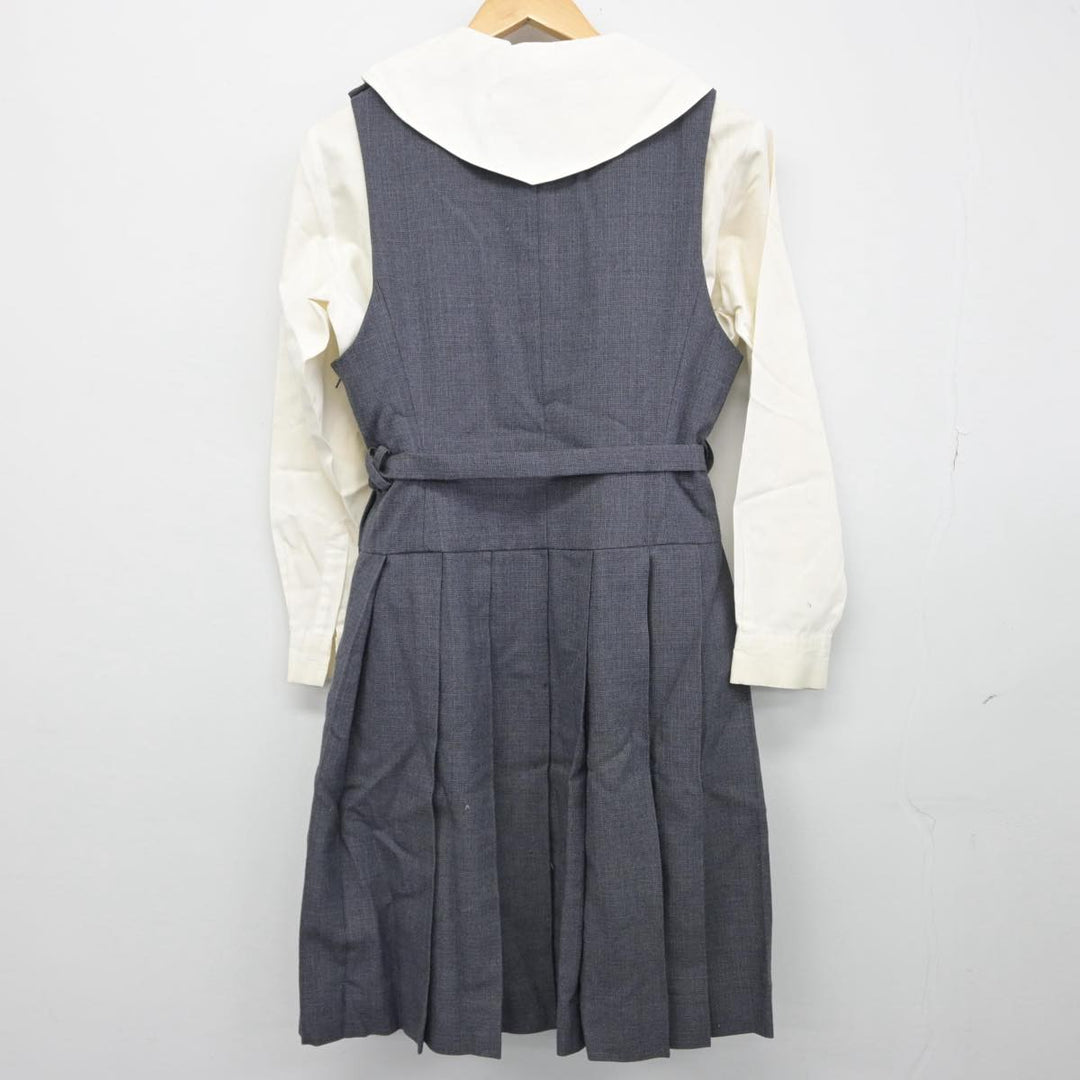 中古】大阪府 宣真高等学校 女子制服 2点（シャツ・ジャンパースカート