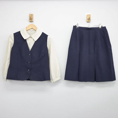 【中古】宮崎県 宮崎西高等学校 女子制服 3点（シャツ・ベスト・スカート）sf030374