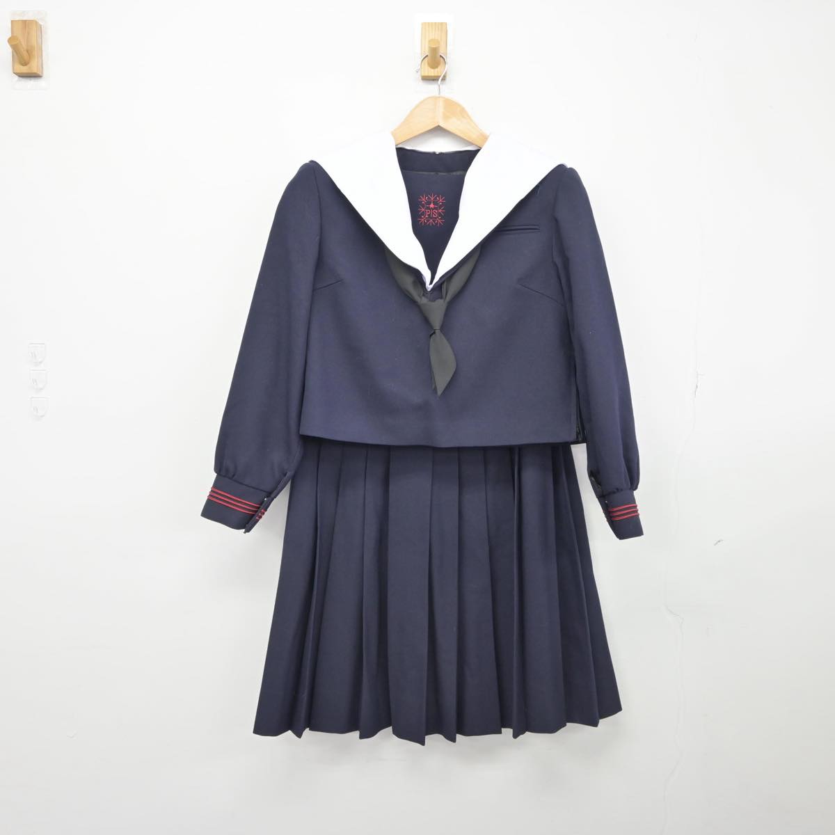 【中古】大阪府 プール学院中学校 女子制服 4点（セーラー服・スカート）sf030387