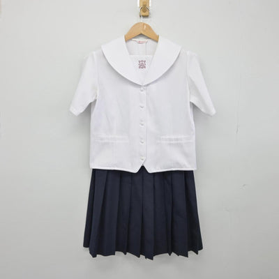 【中古】大阪府 プール学院中学校 女子制服 3点（セーラー服・スカート）sf030388