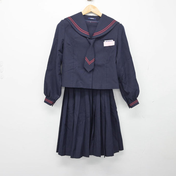 ③ 新品　制服　スカート　比翼　刺繍 中古】和歌山県 新庄中学校 女子制服 3点 (セーラー服・スカート