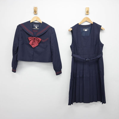 【中古】鹿児島県 伊集院中学校 女子制服 3点（セーラー服・ジャンパースカート）sf030441