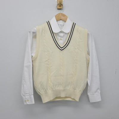 【中古】岡山県 岡山一宮高等学校 女子制服 3点（シャツ・ニット・ニットベスト）sf030448