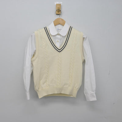 【中古】岡山県 岡山一宮高等学校 女子制服 2点（シャツ・ニットベスト）sf030449