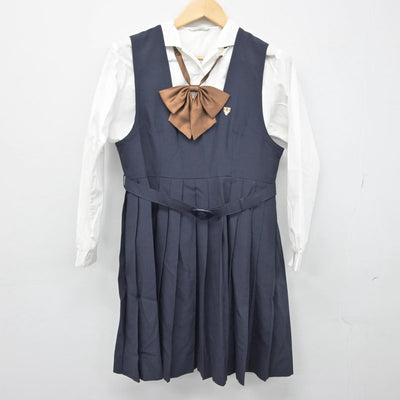 【中古】徳島県 阿波高等学校 女子制服 4点（シャツ・ジャンパースカート）sf030459