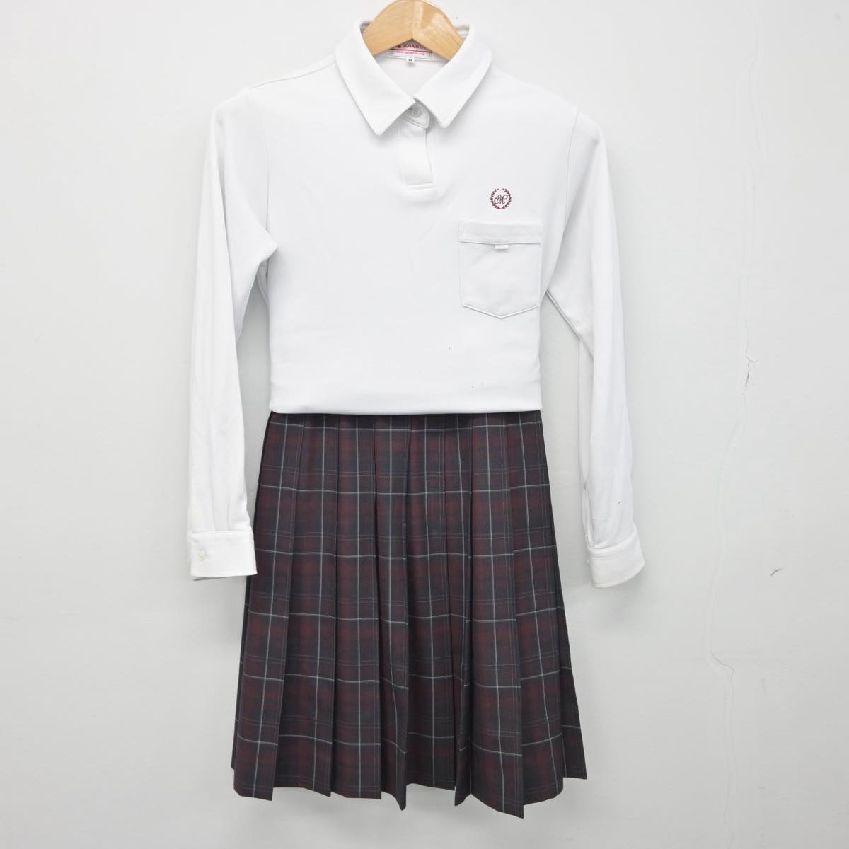 【中古】大阪府 松虫中学校 女子制服 2点（シャツ・スカート）sf030481