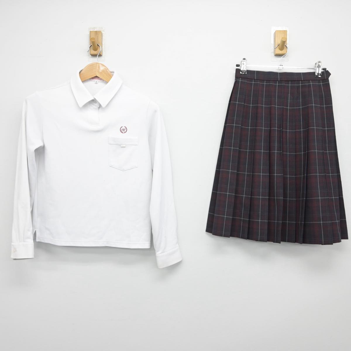 【中古】大阪府 松虫中学校 女子制服 2点（シャツ・スカート）sf030481