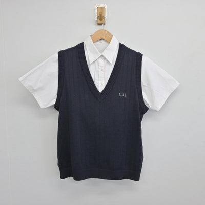 【中古】東京都 共立女子第二中学校 女子制服 2点（シャツ・ニットベスト）sf030514