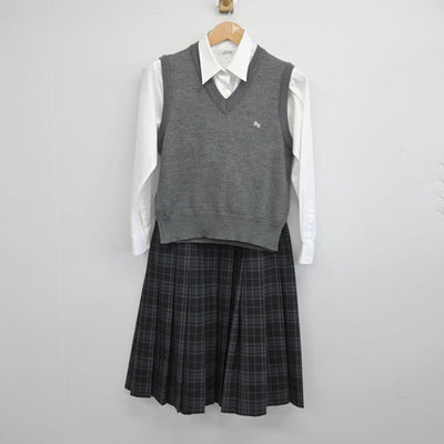 【中古】埼玉県 埼玉県立草加西高等学校 女子制服 3点（シャツ・ニットベスト・スカート）sf030519