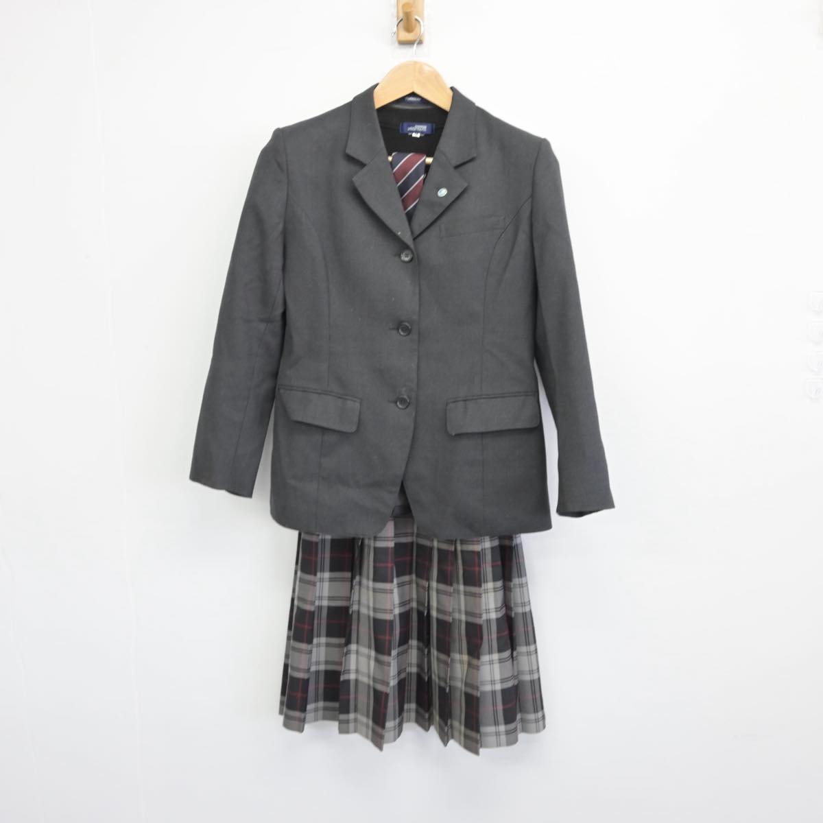 【中古】福島県 福島県立本宮高等学校 女子制服 4点（ブレザー・ニットベスト・スカート）sf030554