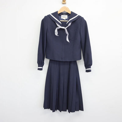 【中古】福井県 福井市明倫中学校 女子制服 3点（セーラー服・スカート）sf030556