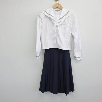 【中古】福井県 福井市明倫中学校 女子制服 3点（セーラー服・スカート）sf030557