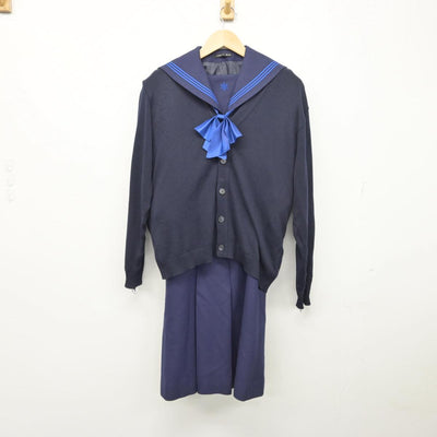 【中古】福岡県 香住丘高等学校 女子制服 4点（セーラー服・ニット・ジャンパースカート）sf030564