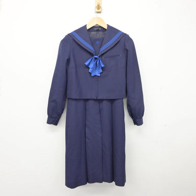 【中古】福岡県 香住丘高等学校 女子制服 4点（セーラー服・ニット・ジャンパースカート）sf030564