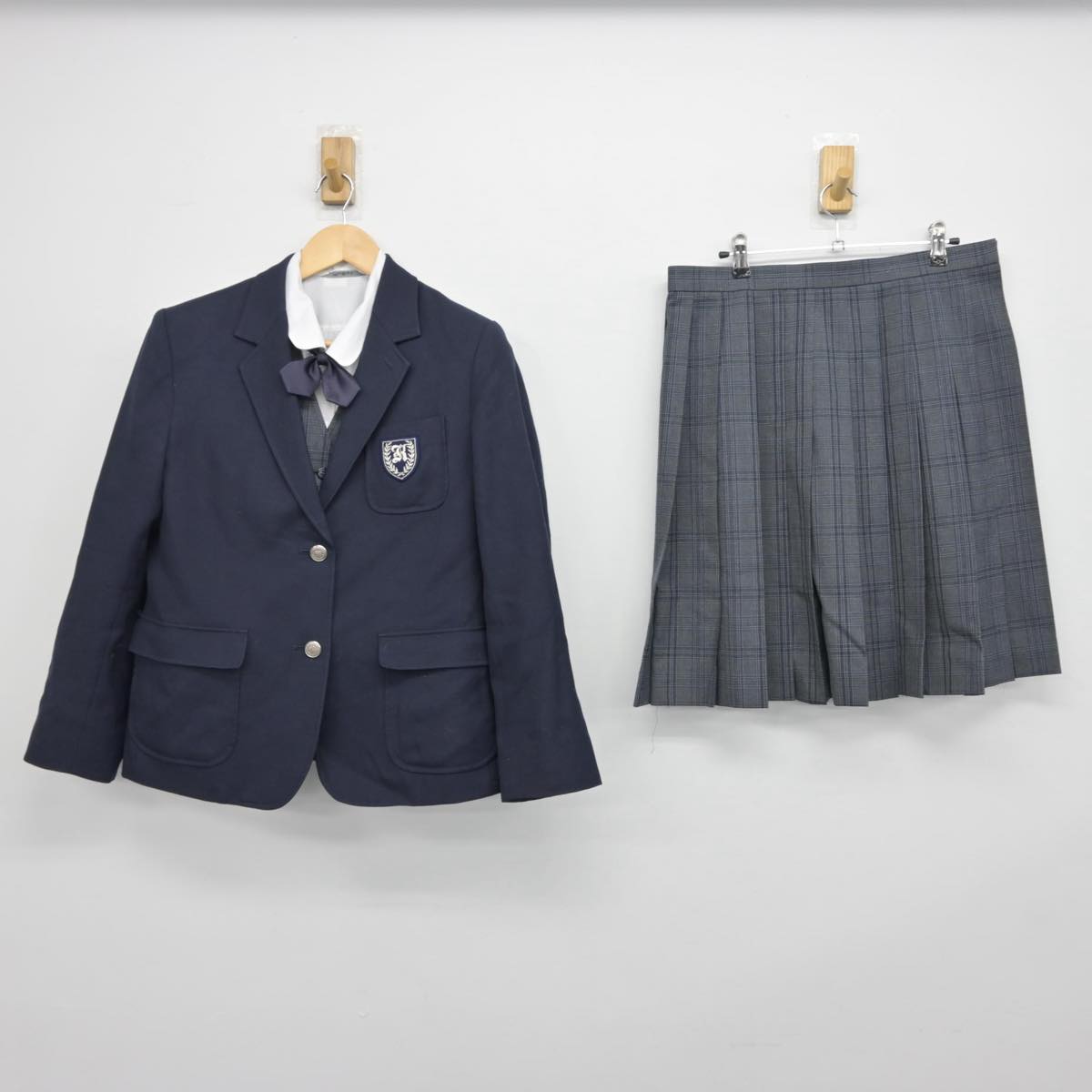 【中古】富山県 小杉高等学校 女子制服 5点（ブレザー・シャツ・ベスト・スカート）sf030593