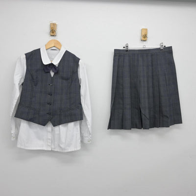 【中古】富山県 小杉高等学校 女子制服 5点（ブレザー・シャツ・ベスト・スカート）sf030593