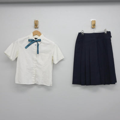 【中古】広島県 広島女学院中学高等学校 女子制服 5点（シャツ・ニットベスト・スカート）sf030599