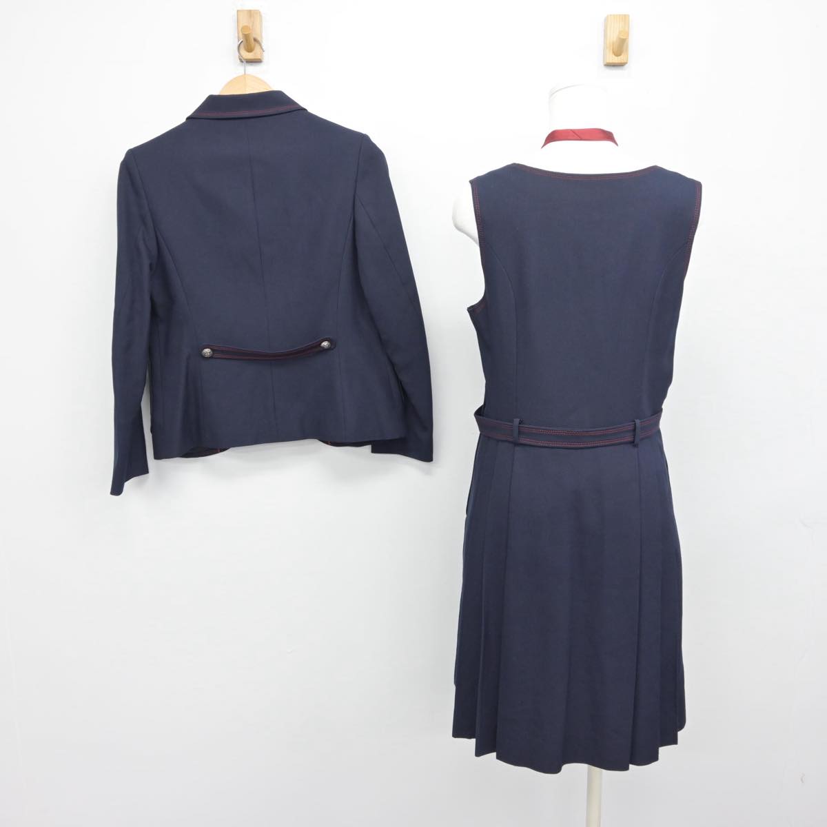 【中古】広島県 広島女学院中学高等学校 女子制服 6点（ブレザー・ジャンパースカート）sf030600