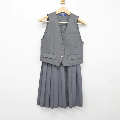 【中古】岡山県 津山東高等学校 女子制服 2点（ベスト・スカート）sf030631