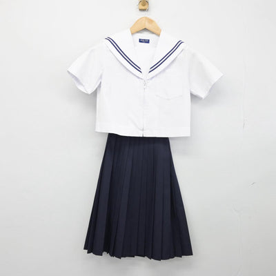 【中古】愛知県 岡崎市立矢作北中学校 女子制服 2点（セーラー服・スカート）sf030638