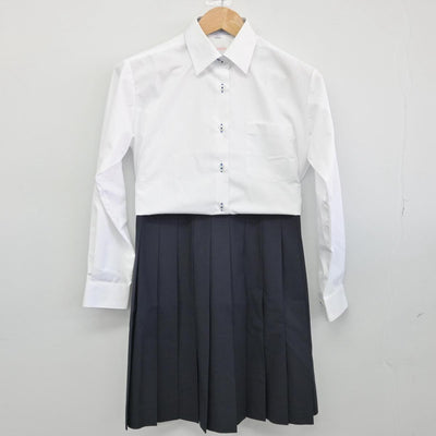 【中古】茨城県 つくば国際大学東風高等学校 女子制服 4点（シャツ・スカート）sf030674