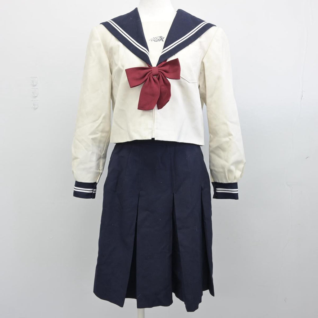 【中古】和歌山県 開智中学校 女子制服 3点（セーラー服・スカート）sf030691