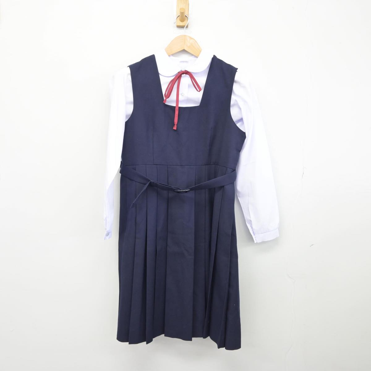 【中古】埼玉県 谷塚中学校 女子制服 4点（ブレザー・シャツ・ジャンパースカート）sf030705