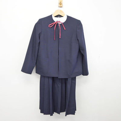 【中古】埼玉県 谷塚中学校 女子制服 4点（ブレザー・シャツ・ジャンパースカート）sf030706