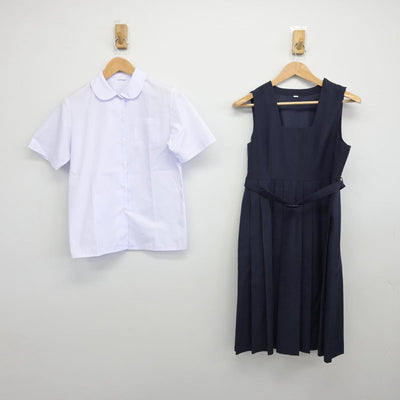 【中古】埼玉県 谷塚中学校 女子制服 2点（シャツ・ジャンパースカート）sf030708