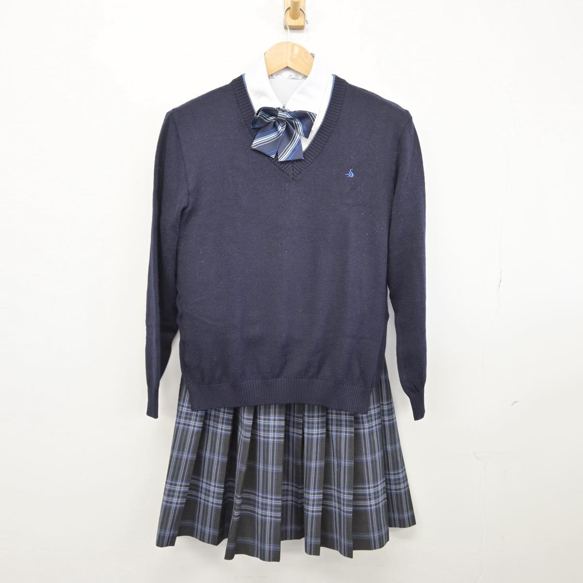 【中古】静岡県 清流館高等学校 女子制服 6点（ブレザー・ニット・シャツ・スカート）sf030722