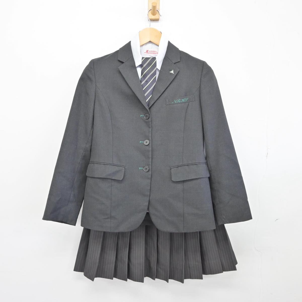 【中古】北海道 札幌南陵高等学校 女子制服 5点（ブレザー・ニット・シャツ・スカート）sf030733