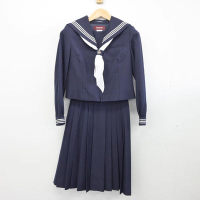 【中古】千葉県 葛城中学校 女子制服 3点（セーラー服・スカート）sf030738