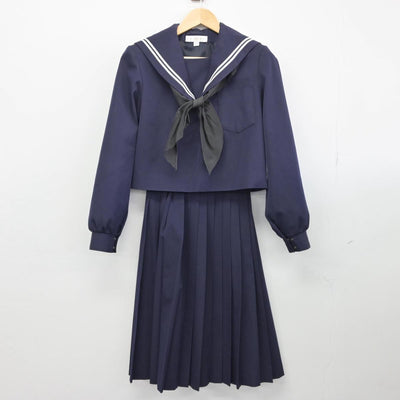 【中古】愛知県 鶴城中学校 女子制服 3点（セーラー服・スカート）sf030744