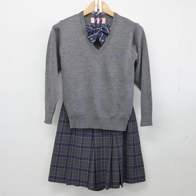 【中古】千葉県 茂原北陵高等学校 女子制服 5点（ブレザー・ニット・スカート）sf030765