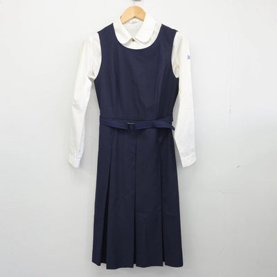 【中古】兵庫県 西宮東高等学校 女子制服 3点（ブレザー・シャツ・ジャンパースカート）sf030770