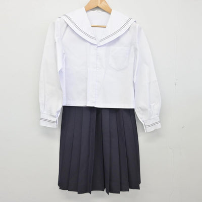 【中古】福井県 至民中学校 女子制服 2点（セーラー服・スカート）sf030790