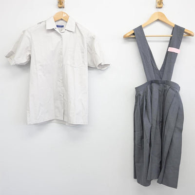 【中古】山梨県 上条中学校 女子制服 2点（シャツ・ジャンパースカート）sf030811