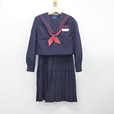 【中古】福岡県 牟田山中学校 女子制服 3点（セーラー服・ジャンパースカート）sf030814