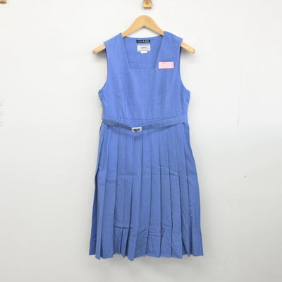 【中古】福岡県 牟田山中学校 女子制服 2点（シャツ・ジャンパースカート）sf030815