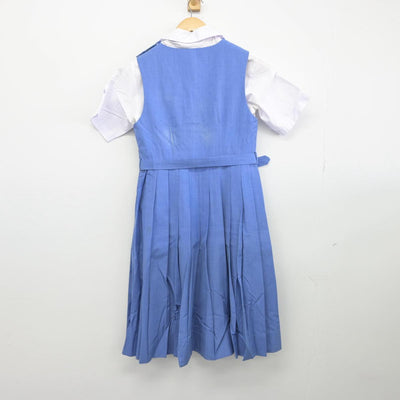 【中古】福岡県 牟田山中学校 女子制服 2点（シャツ・ジャンパースカート）sf030816